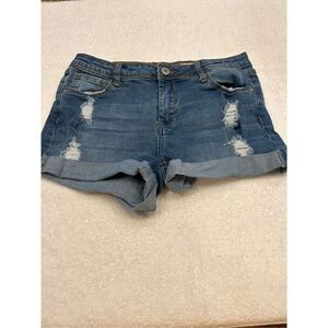 Medium Papaya Mid rise Vick shorts size Medium distressed cuffed